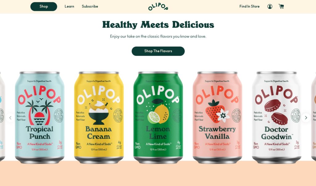  olipop website design