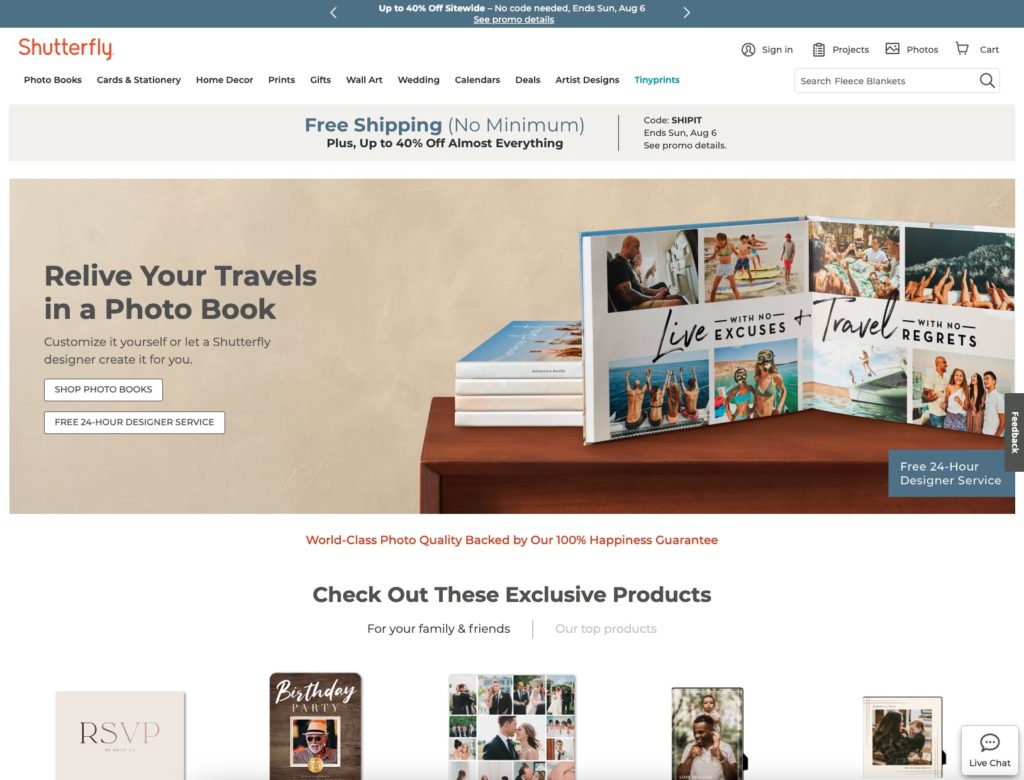 shutterfly website design